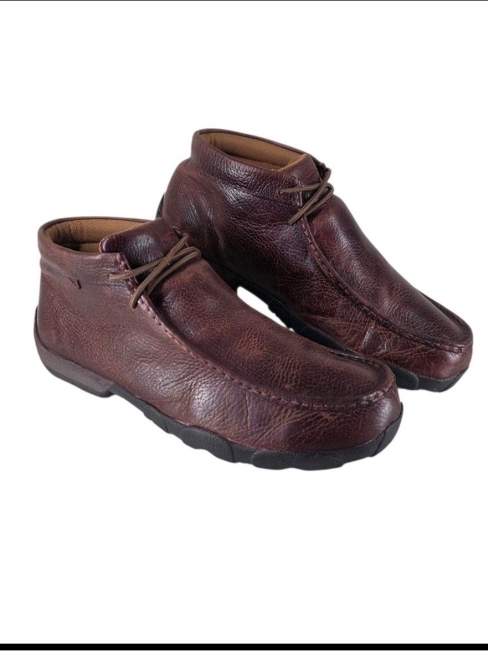 Twisted X Mens 12 M Driving Mocs Brown Leather Chukka Shoes MDM0014